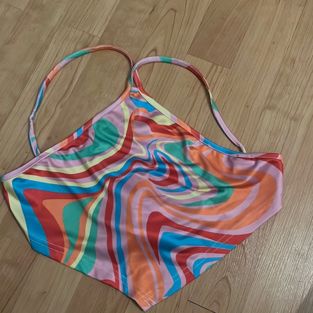 SHEIN Retro Lace Up Crop Top